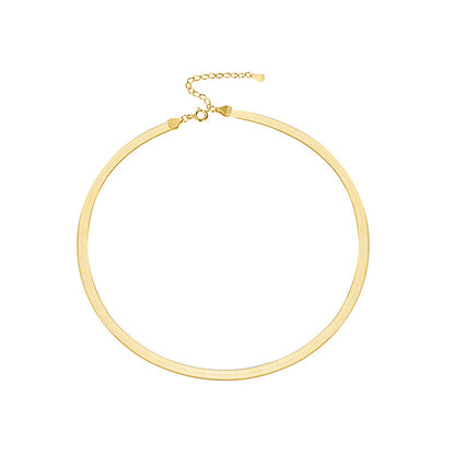 Sterling Silver Serpentine Necklace – French Blade Clavicle Chain