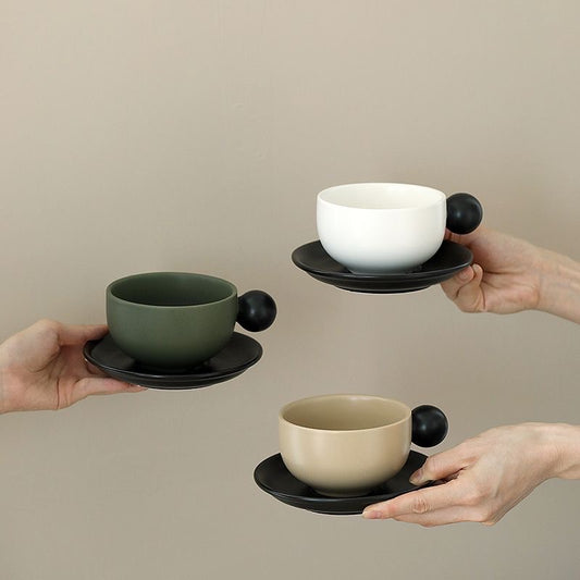 European Luxury Ceramic Coffee Mug Set – Elegant Home & Café Style