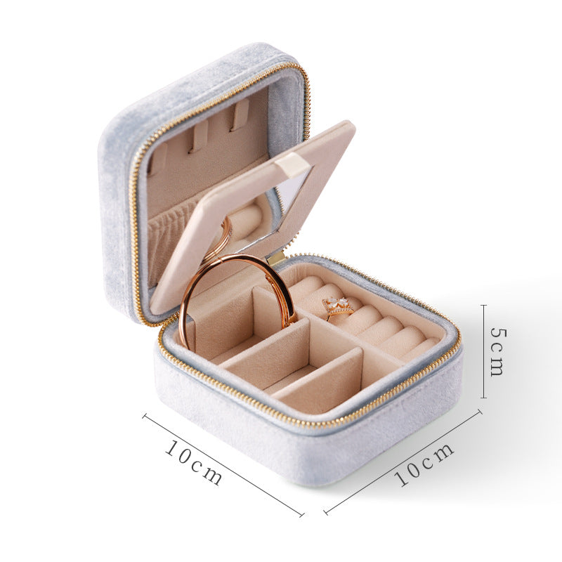 Luxury Flannel Travel Jewelry Organizer – Portable Case for Rings & Earrings