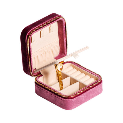 Luxury Flannel Travel Jewelry Organizer – Portable Case for Rings & Earrings
