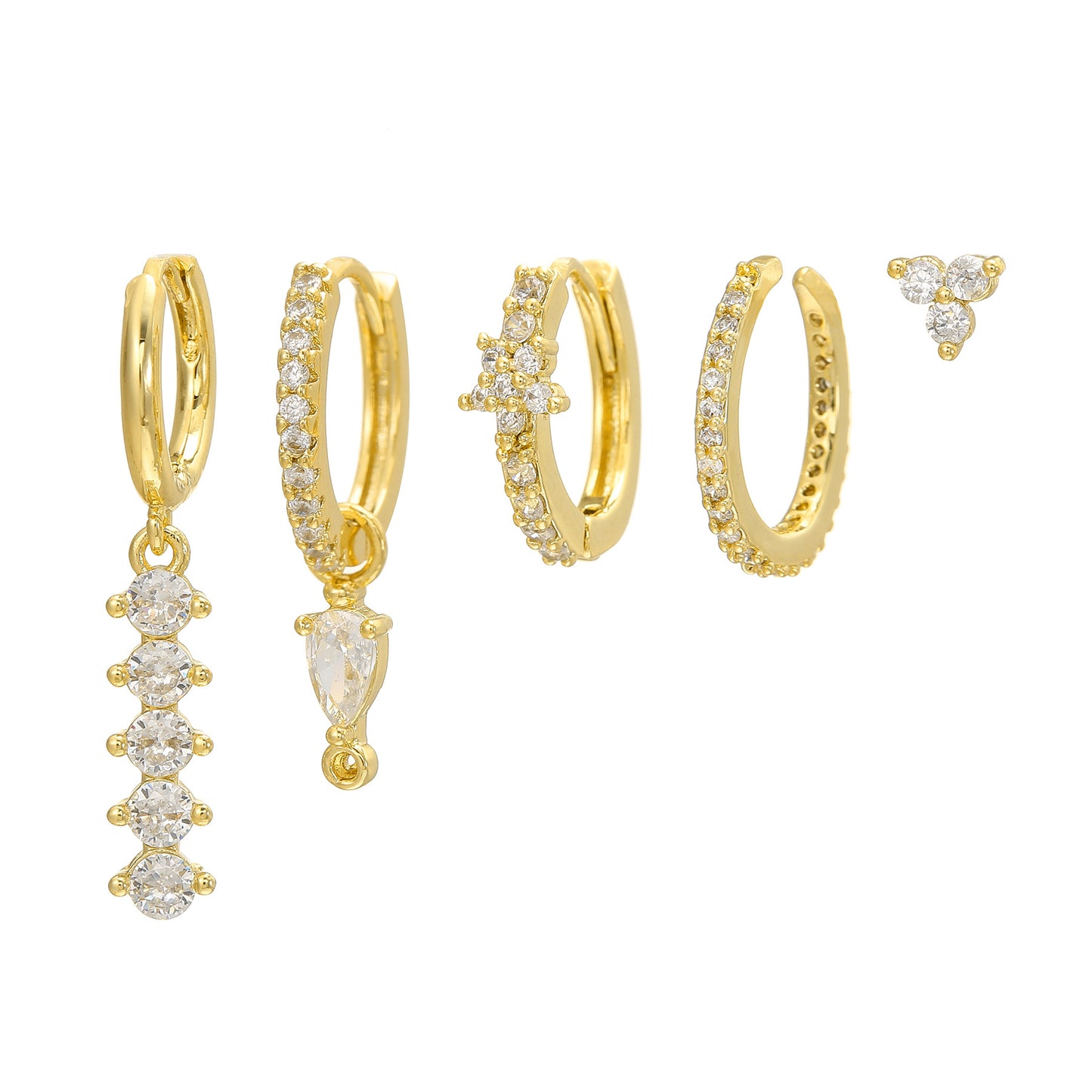 Light Luxury Teardrop Ear Cuff Earrings – Zircon Water Drop Design