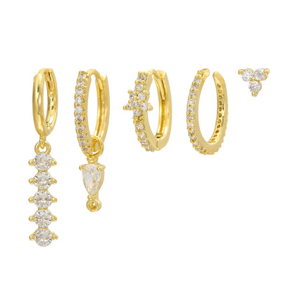 Light Luxury Teardrop Ear Cuff Earrings – Zircon Water Drop Design