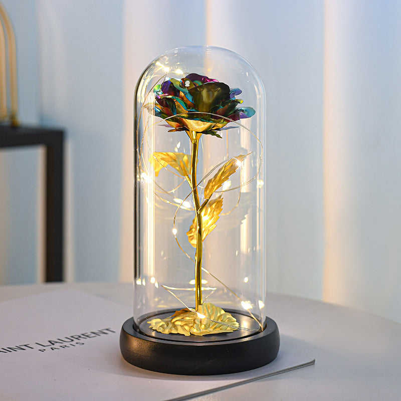 Gold Foil Rose in Acrylic Cover – Luxury Artificial Gift Rose