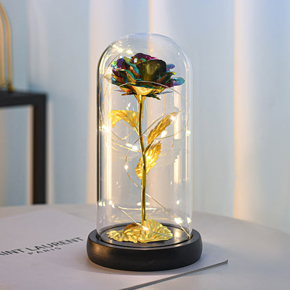Gold Foil Rose in Acrylic Cover – Luxury Artificial Gift Rose