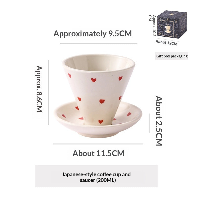 Japanese Ceramic Coffee Cup & Saucer – Unique Niche Mug Set, Perfect Gift