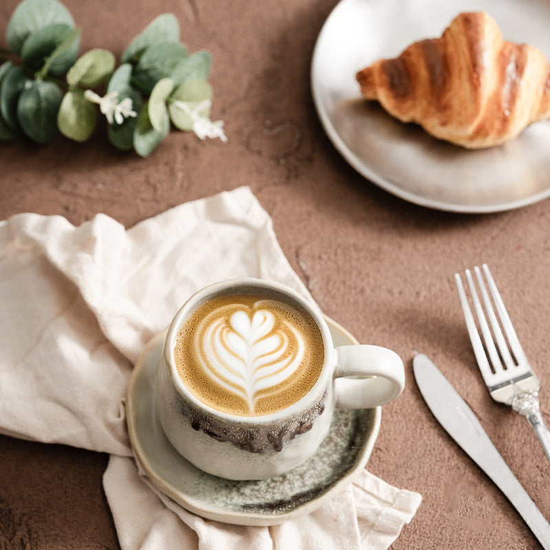 Retro Style Ceramic Mug Set for Afternoon Tea at Home