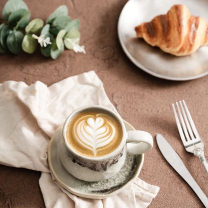 Retro Style Ceramic Mug Set for Afternoon Tea at Home