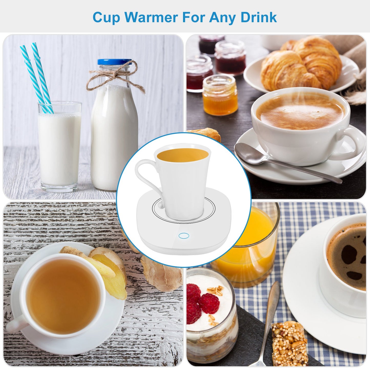 Coffee Mug Warmer – Auto Shut-Off USB Heater for Home & Office
