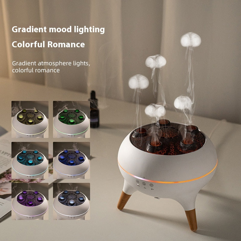 Jellyfish Aura Humidifier – Ultrasonic Aroma Diffuser with Ambient Light & Remote Control