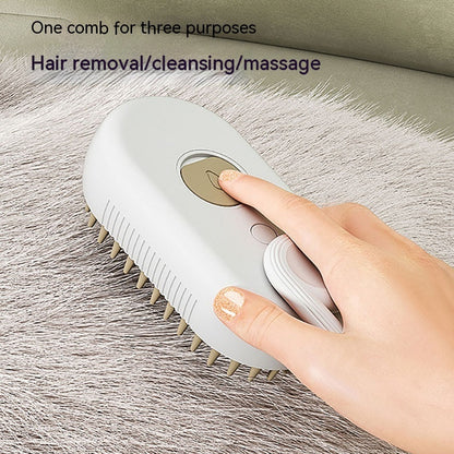 3‑in‑1 Electric Pet Grooming Brush – Steam Spray Hair Removal & Massage for Cats & Dogs