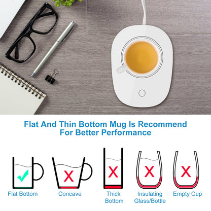 Coffee Mug Warmer – Auto Shut-Off USB Heater for Home & Office