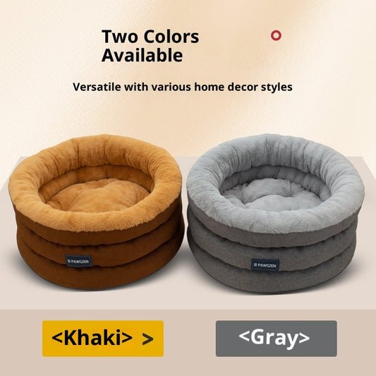 Luxury Round Winter Pet Bed – Thick & Cozy Kennel for Cats & Small Dogs