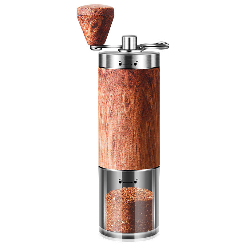 Portable Manual Coffee Grinder – 304 Stainless Steel & Wood Design