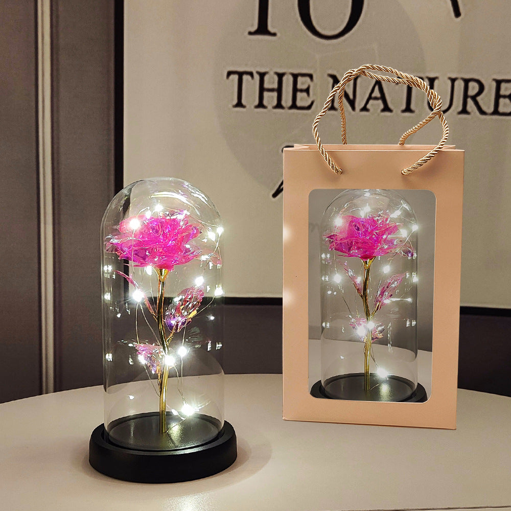 Eternal Glow Rose – Glass Dome LED Romantic Gift Lam