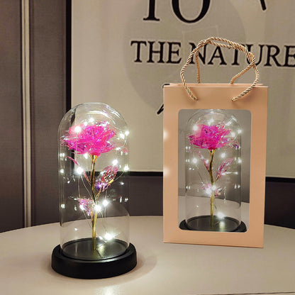 Eternal Glow Rose – Glass Dome LED Romantic Gift Lam