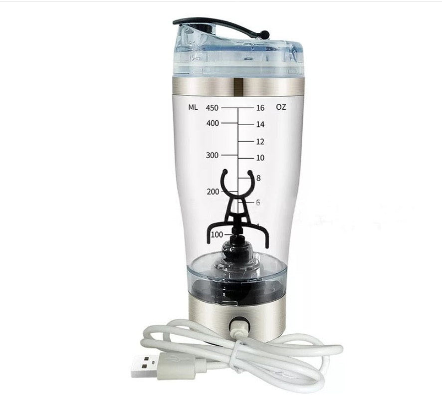 USB Rechargeable Electric Protein Shaker Bottle – Automatic Mixer for Protein, Milk & Coffee