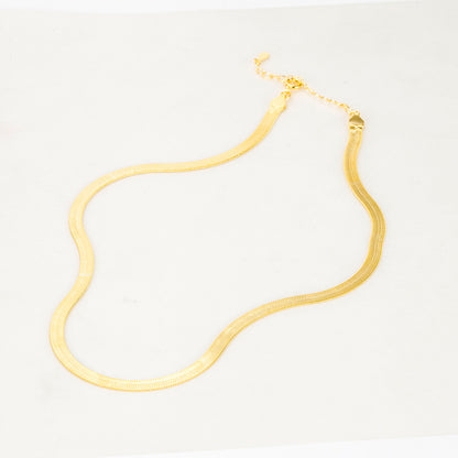 Sterling Silver Serpentine Necklace – French Blade Clavicle Chain