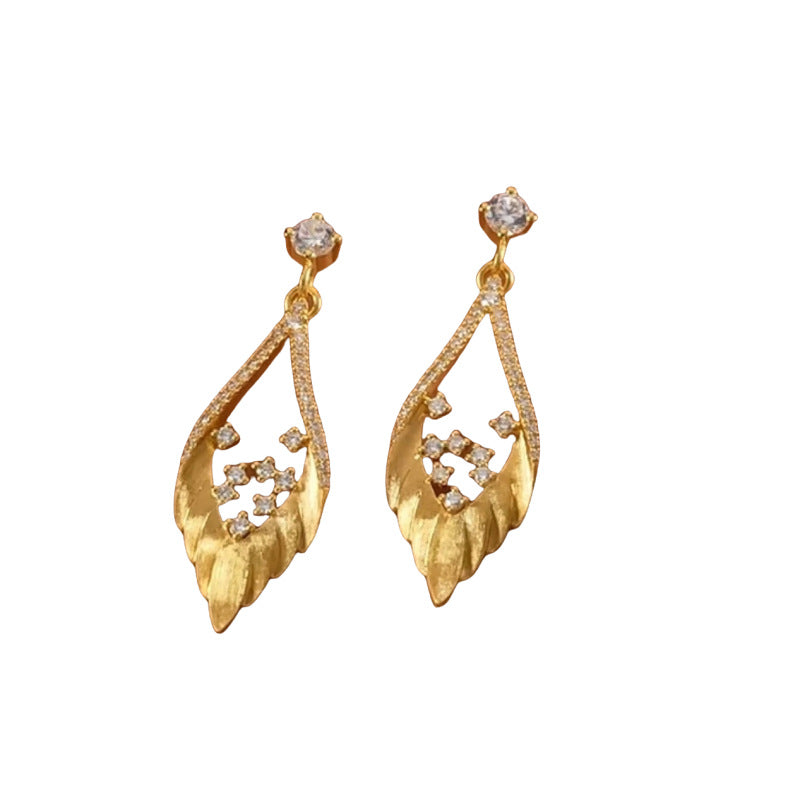 Sterling Silver Feather Stud Earrings – Elegant Women’s Jewelry