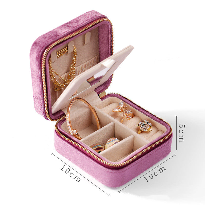 Luxury Flannel Travel Jewelry Organizer – Portable Case for Rings & Earrings