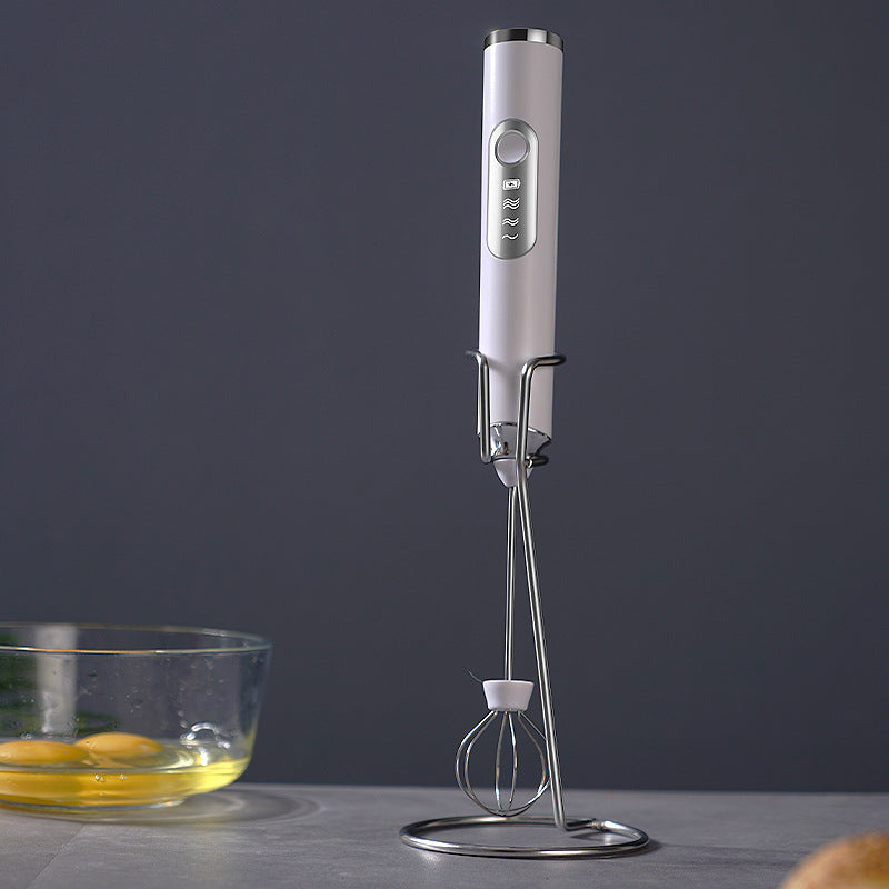 Café-Style Milk Frother with Egg Beater Stand – Smooth Foam, Effortless Mixing