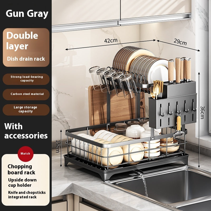 Countertop Bowl & Dish Rack – Self-Draining, Multi-Purpose Kitchen Organizer