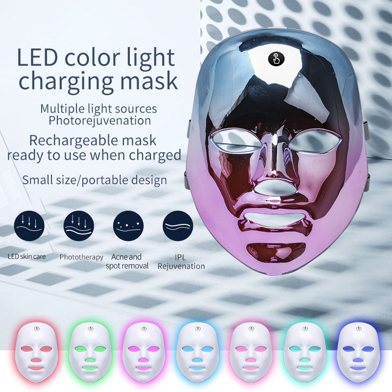 LED Rechargeable Face Mask – Acne & Freckles Treatment with Multi-Color Light Therapy