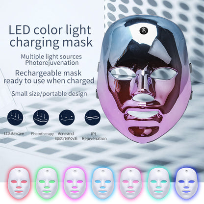 LED Rechargeable Face Mask – Acne & Freckles Treatment with Multi-Color Light Therapy