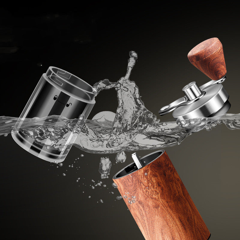 Portable Manual Coffee Grinder – 304 Stainless Steel & Wood Design
