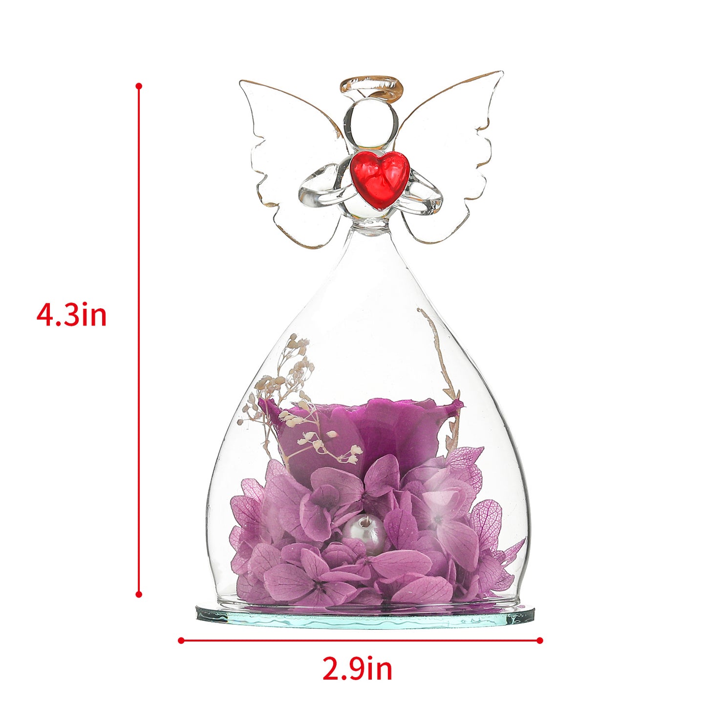 Angel Immortal Rose in Glass Dome – Timeless Floral Decoration
