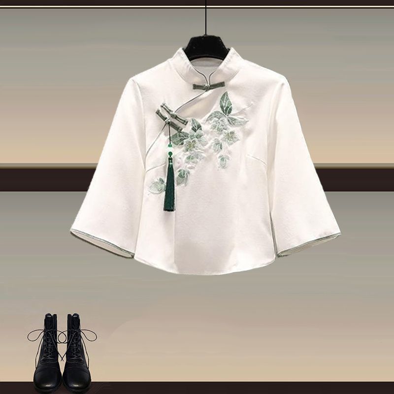 Elegant New Chinese-Style Hanfu Two-Piece Set with Horse-Face Skirt (M–4XL)