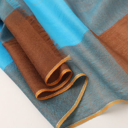 Multicolor Plaid Long Scarf – Cozy Cashmere Shawl for Women