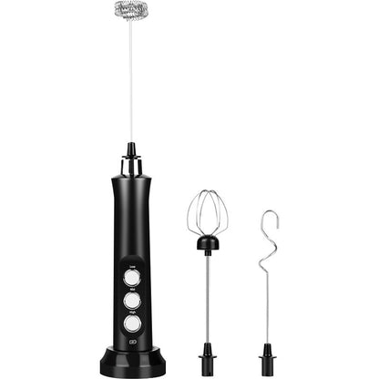 Premium Handheld 3-Head Milk Frother – Perfect for Coffee, Latte & Cappuccino