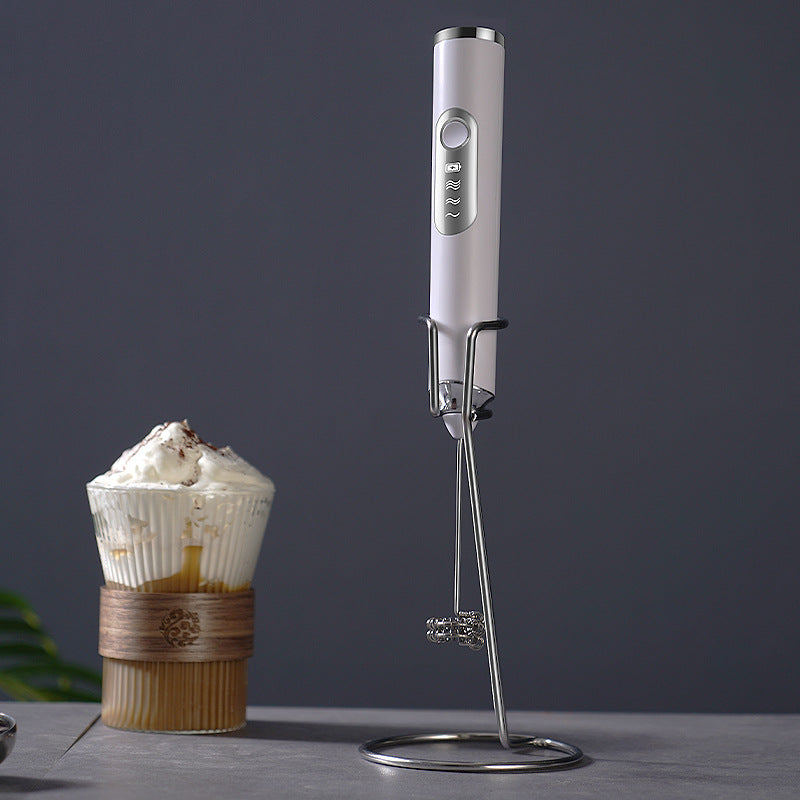 Café-Style Milk Frother with Egg Beater Stand – Smooth Foam, Effortless Mixing