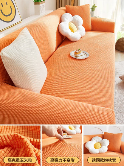Premium Stretch Chenille Sofa Cover – Full Coverage Anti-Slip Protector