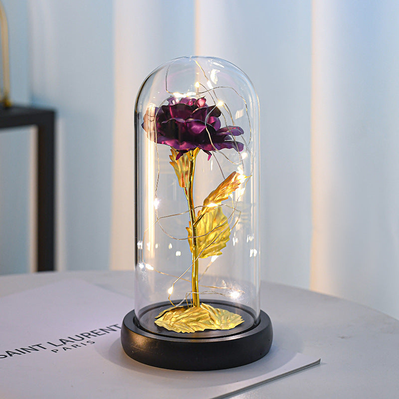Gold Foil Rose in Acrylic Cover – Luxury Artificial Gift Rose