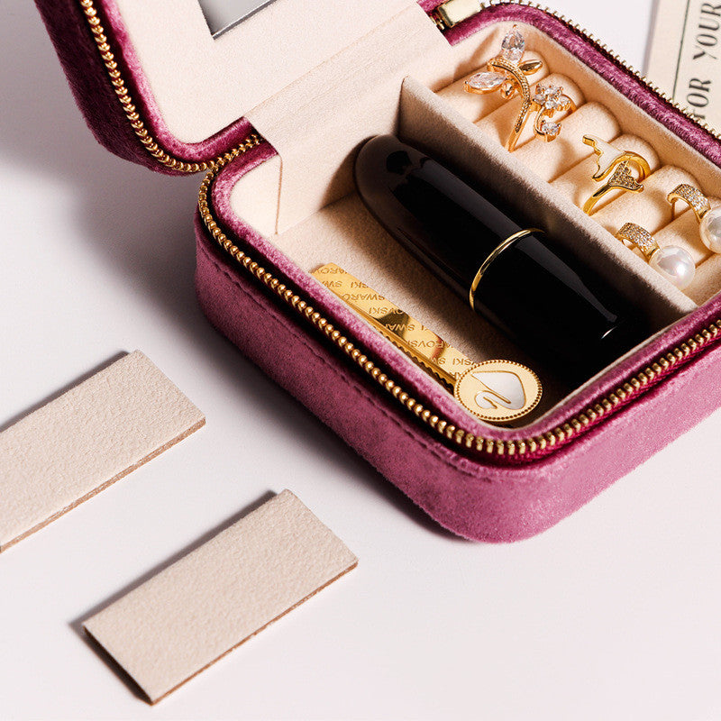 Luxury Flannel Travel Jewelry Organizer – Portable Case for Rings & Earrings
