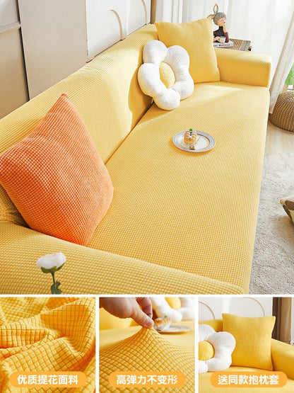 Premium Stretch Chenille Sofa Cover – Full Coverage Anti-Slip Protector