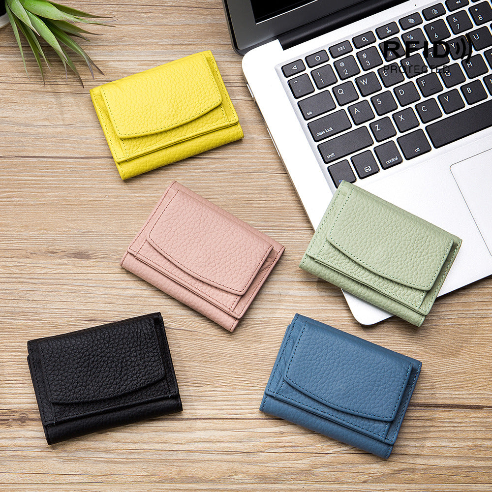 Luxury Japanese Minimalist Leather Mini Wallet for Women – Elegant & Compact