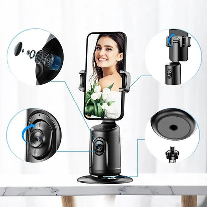 Virelia AI Smart Tracking Gimbal™ – 360° Auto Face Tracking Stabilizer for Effortless Filming