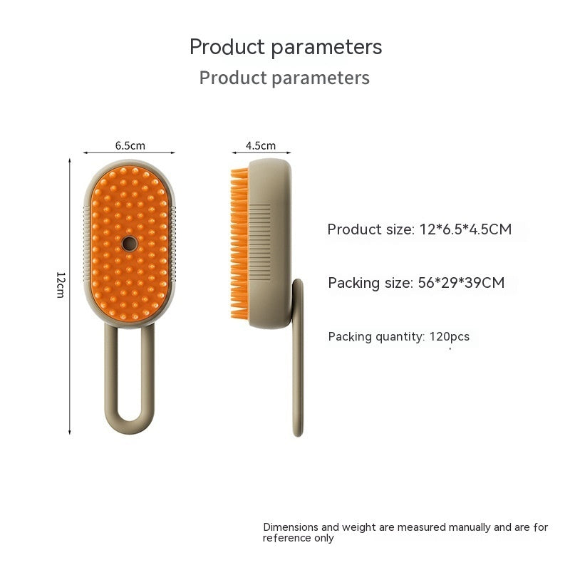 3‑in‑1 Electric Pet Grooming Brush – Steam Spray Hair Removal & Massage for Cats & Dogs