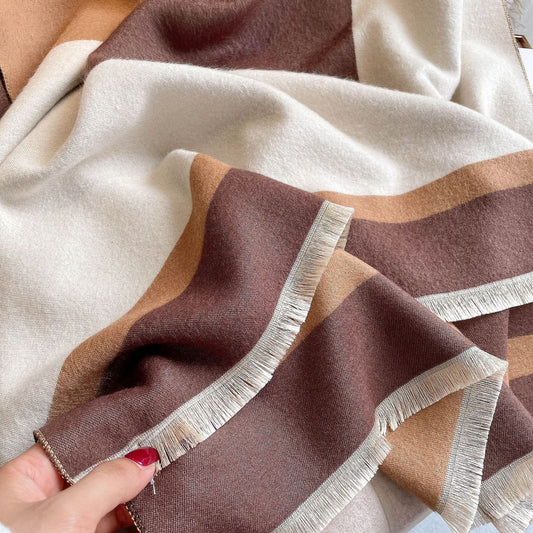 Long Warm Knit Neckband – Cozy Autumn & Winter Scarf for Women