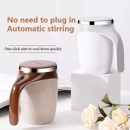 Rechargeable Self-Stirring Coffee & Milkshake Cup – Electric Magnetic Stirring Mug