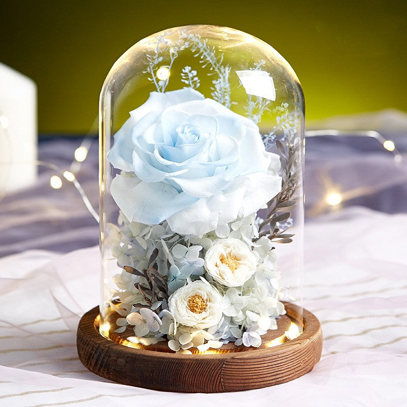 Luxury Eternal Rose Glass Dome – Preserved Flower of Everlasting Love