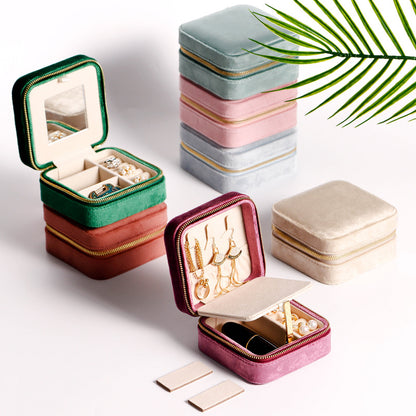 Luxury Flannel Travel Jewelry Organizer – Portable Case for Rings & Earrings