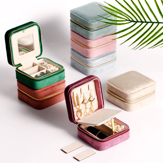 Luxury Flannel Travel Jewelry Organizer – Portable Case for Rings & Earrings