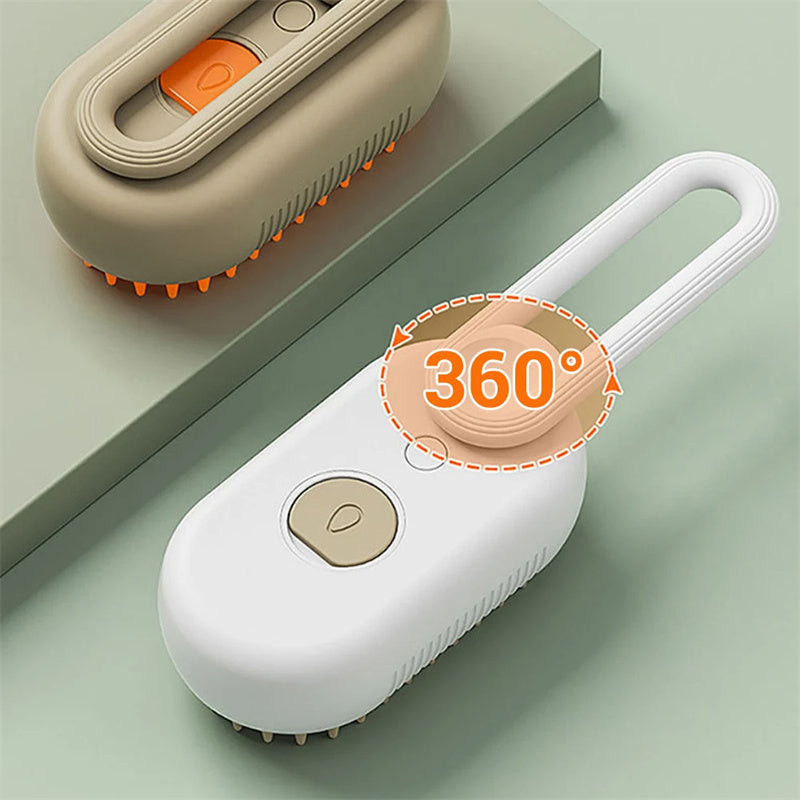 3‑in‑1 Electric Pet Grooming Brush – Steam Spray Hair Removal & Massage for Cats & Dogs