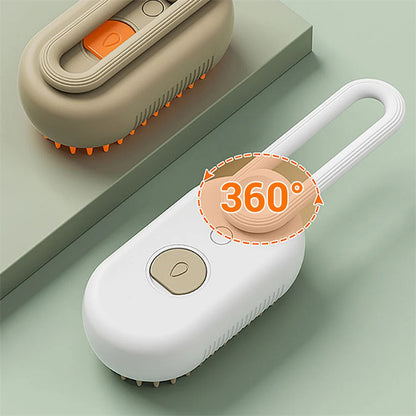 3‑in‑1 Electric Pet Grooming Brush – Steam Spray Hair Removal & Massage for Cats & Dogs