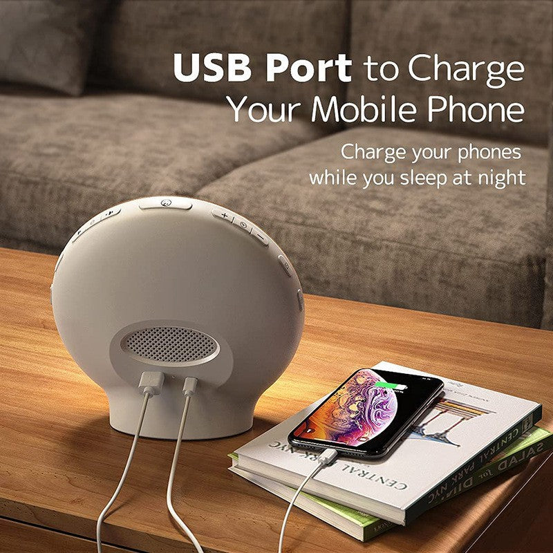 Sleep-Friendly Kids Lamp – Colorful Bedside Alarm Clock with Soothing White Noise