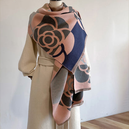 Dual-Use Winter Scarf & Cloak | Women’s Warm Wrap