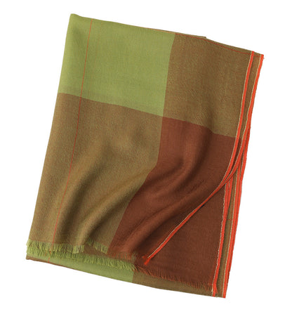 Multicolor Plaid Long Scarf – Cozy Cashmere Shawl for Women